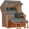 GarWoh Strandkörbe|Strandkorb Nordstrand Teak PE Grey Dessin 504