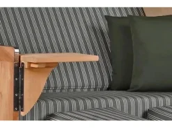 GarWoh Strandkörbe|Strandkorb Nordstrand Teak PE Grey Dessin 504