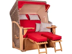 Strandkorb Nordstrand Teak PE Grey Dessin 585*GarWoh