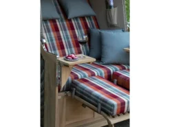 GarWoh Strandkörbe|Strandkorb Nordstrand Teak PE Grey Dessin 505