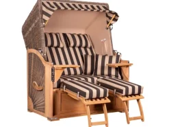 Strandkorb Nordstrand Teak PE Grey Dessin 581*GarWoh Online
