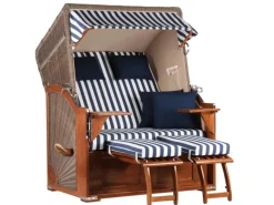 Strandkorb Nordstrand Mahagoni PE Grey Dessin 518*GarWoh Discount