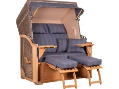 Strandkorb Nordstrand Teak PE Grey Dessin 582*GarWoh Clearance