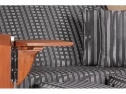 GarWoh Strandkörbe|Strandkorb Nordstrand Mahagoni PE Grey Dessin 500