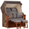 Strandkorb Nordstrand Mahagoni PE Grey Dessin 551*GarWoh New