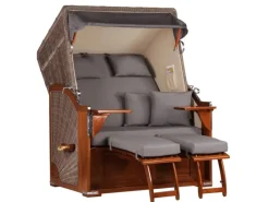 Strandkorb Nordstrand Mahagoni PE Grey Dessin 551*GarWoh New