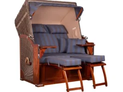 Strandkorb Nordstrand Mahagoni PE Grey Dessin 582*GarWoh