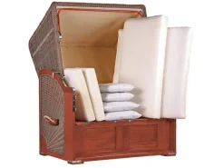 Strandkorb Nordstrand Mahagoni PE Grey Dessin 582*GarWoh