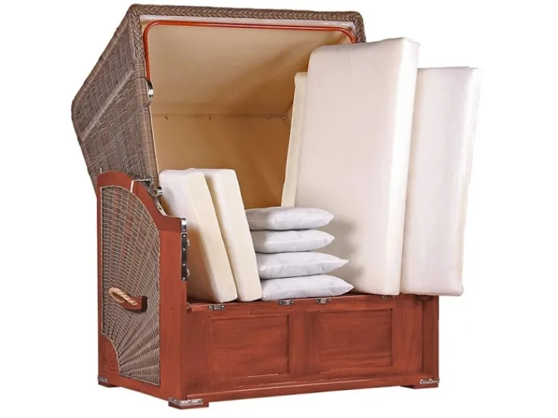 Strandkorb Nordstrand Mahagoni PE Grey Dessin 582*GarWoh