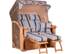 Strandkorb Nordstrand Teak PE Grey Dessin 580*GarWoh Hot