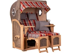 GarWoh Strandkörbe|Strandkorb Rantum Teak PE Grey Dessin 584