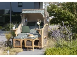 GarWoh Strandkörbe|Strandkorb Rantum Teak PE Grey Dessin 584