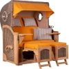 Strandkorb Rantum Teak PE Shell Dessin 586*GarWoh Outlet
