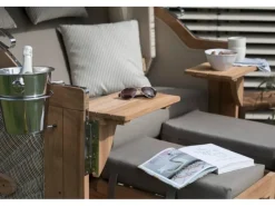 Strandkorb Rantum Teak PE Shell Dessin 586*GarWoh Outlet