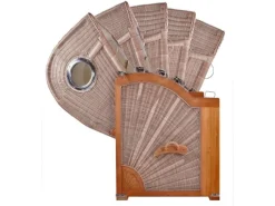 Strandkorb Rantum Teak PE Shell Dessin 586*GarWoh Outlet