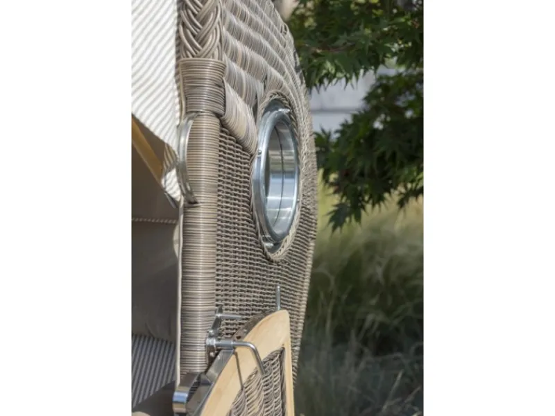 Strandkorb Rantum Teak PE Grey Dessin 580*GarWoh Online