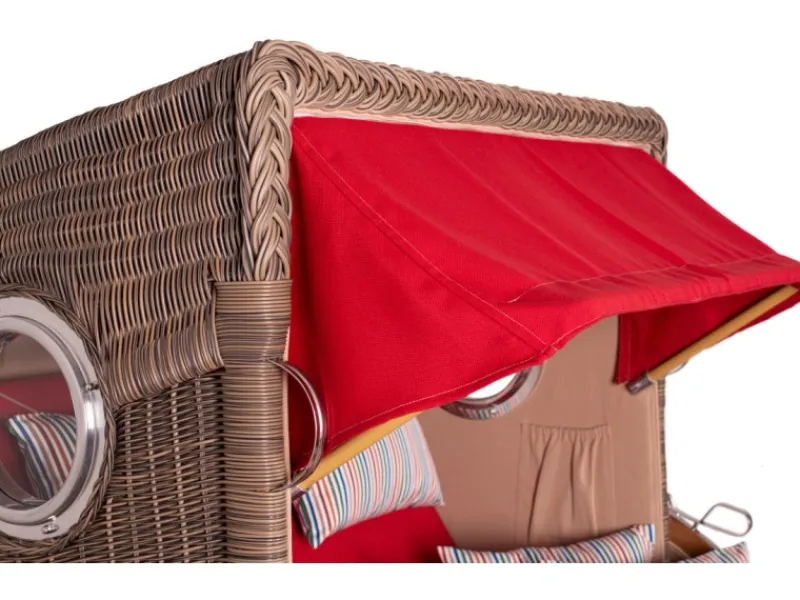 GarWoh Strandkörbe|Strandkorb Rantum Teak PE Grey Dessin 585