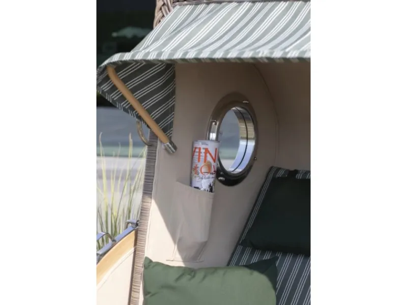 GarWoh Strandkörbe|Strandkorb Rantum Teak PE Grey Dessin 585