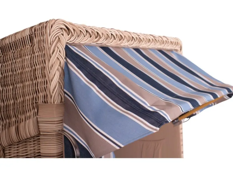 GarWoh Strandkörbe|Strandkorb Rantum Teak PE Shell Dessin 580