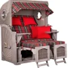 Strandkorb Rantum Mahagoni Washed Grey PE Koboo Grey Dessin 529*GarWoh Online