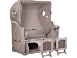 Strandkorb Rantum Mahagoni Washed Grey PE Koboo Grey Dessin 529*GarWoh Online