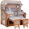 Strandkorb Rantum Grande Teak PE Shell Dessin 513*GarWoh Online