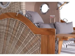 Strandkorb Rantum Grande Teak PE Shell Dessin 513*GarWoh Online