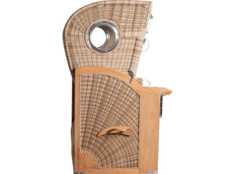 GarWoh Strandkörbe|Strandkorb Rantum Teak PE Shell Dessin 518