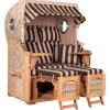 GarWoh Strandkörbe|Strandkorb Rantum Teak PE Shell Dessin 581