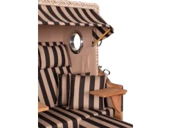 GarWoh Strandkörbe|Strandkorb Rantum Teak PE Shell Dessin 581