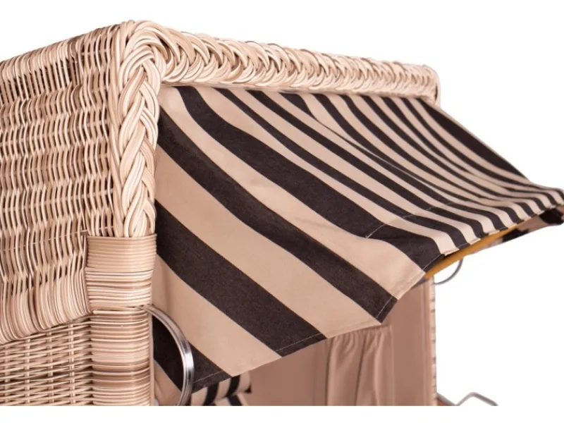 GarWoh Strandkörbe|Strandkorb Rantum Teak PE Shell Dessin 581