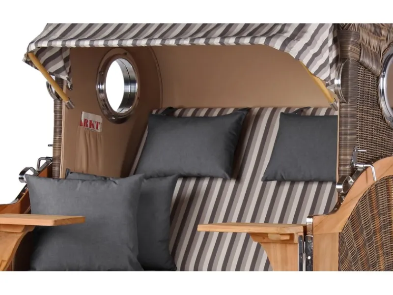 Strandkorb Rantum Teak PE Grey Dessin 545*GarWoh Best