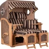GarWoh Strandkörbe|Strandkorb Rantum Teak PE Grey Dessin 581