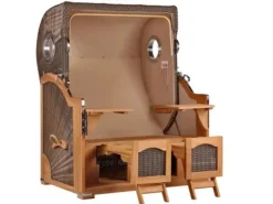 GarWoh Strandkörbe|Strandkorb Rantum Teak PE Grey Dessin 581