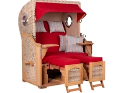 Strandkorb Rantum Teak PE Shell Dessin 585*GarWoh Best
