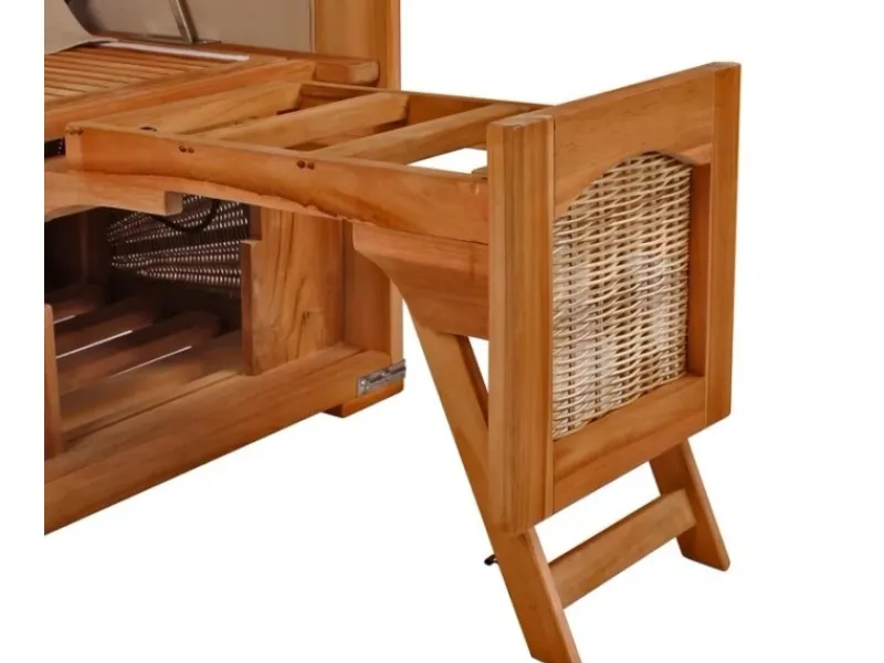 GarWoh Strandkörbe|Strandkorb Rantum Teak PE Shell Dessin 550