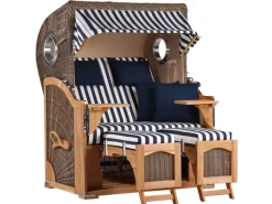 GarWoh Strandkörbe|Strandkorb Rantum Teak PE Grey Dessin 518