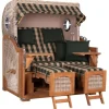 Strandkorb Rantum Grande Teak PE Shell Dessin 506*GarWoh Hot