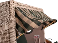 Strandkorb Rantum Grande Teak PE Shell Dessin 506*GarWoh Hot