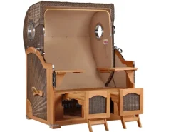 GarWoh Strandkörbe|Strandkorb Rantum Teak PE Grey Dessin 510