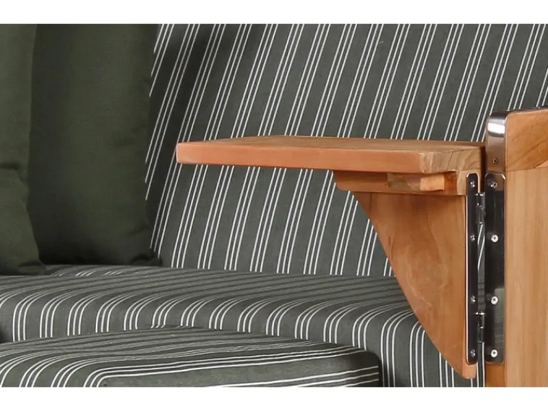 GarWoh Strandkörbe|Strandkorb Rantum Teak PE Shell Dessin 504