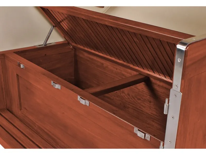 GarWoh Strandkörbe|Strandkorb Westerland Mahagoni Bullauge PE Grey Dessin 501