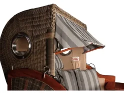 Strandkorb Westerland Mahagoni Bullauge PE Grey Dessin 537*GarWoh Discount