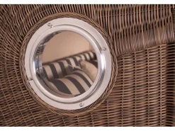 GarWoh Strandkörbe|Strandkorb Westerland Teak Bullauge PE Grey Dessin 581