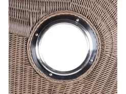 GarWoh Strandkörbe|Strandkorb Westerland Teak Bullauge PE Grey Dessin 506