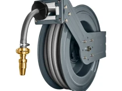 Geka Schlauch Kupplungen|Gartenschlauchwagen|Schlauchaufroller mit 20 m Wasserschlauch Grau