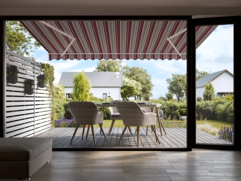 Gelenkarmmarkise Aventura 4x2,5m Bordeaux-* Hot