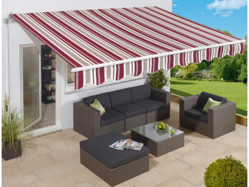 Gelenkarmmarkise Aventura 4x2,5m Bordeaux-* Hot