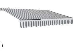 Markisen|Gelenkarmmarkise Aventura Solar-LED 3x2m Grau-Weiß