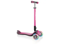 Globber Elite Deluxe Lights Tretroller Kinder 120/80 mm ABEC 5 3-Rädrig Höhenverstellbar LED-Rollen Dunkelblau* Best